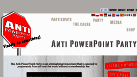 What Anti-powerpoint-party.com website looked like in 2016 (7 years ago)