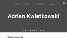 What Adriankwiatkowski.pl website looked like in 2016 (7 years ago)