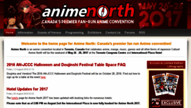 What Animenorth.com website looked like in 2016 (7 years ago)