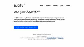What Audify.com website looked like in 2016 (7 years ago)