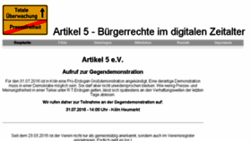 What Artikel5ev.de website looked like in 2016 (7 years ago)