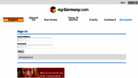 What Account.mygermany.com website looked like in 2016 (7 years ago)