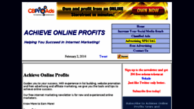 What Achieveonlineprofits.com website looked like in 2016 (7 years ago)