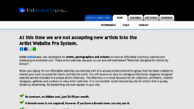 What Artistwebsitepro.com website looked like in 2016 (7 years ago)