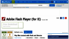 What Adobe-flash-player-ie.en.softonic.com website looked like in 2016 (7 years ago)
