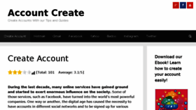 What Accountcreate.com website looked like in 2016 (7 years ago)