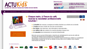What Actukids.fr website looked like in 2016 (7 years ago)