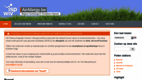 What Airallergy.be website looked like in 2016 (7 years ago)
