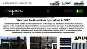 What Alspec.com.au website looked like in 2016 (7 years ago)