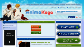 What Animekage.com website looked like in 2016 (7 years ago)