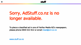 What Adstuff.co.nz website looked like in 2016 (7 years ago)