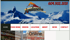 What Avalanchepizza.com website looked like in 2016 (7 years ago)