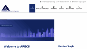 What Apecs.org website looked like in 2016 (7 years ago)