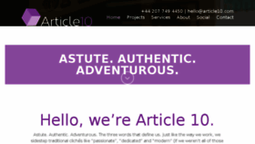 What Article10.com website looked like in 2016 (7 years ago)