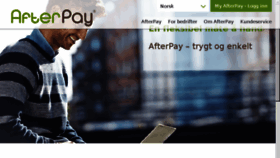 What Afterpay.no website looked like in 2016 (7 years ago)