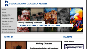 What Artists.ca website looked like in 2017 (7 years ago)