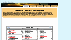 What Almanacka.eu website looked like in 2017 (7 years ago)