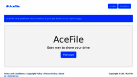 What Acefile.co website looked like in 2017 (7 years ago)