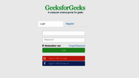 What Auth.geeksforgeeks.org website looked like in 2017 (7 years ago)