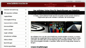 What Aufklebermachershop.de website looked like in 2017 (7 years ago)