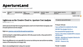 What Apertureland.com website looked like in 2017 (8 years ago)