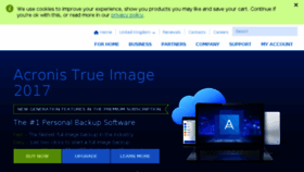 What Acronis.co.uk website looked like in 2017 (6 years ago)