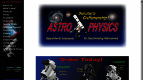 What Astro-physics.com website looked like in 2017 (6 years ago)