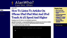 What Alanwho.com website looked like in 2017 (7 years ago)