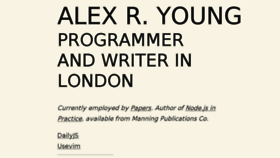 What Alexyoung.org website looked like in 2017 (6 years ago)