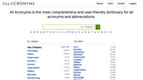 What All-acronyms.com website looked like in 2017 (7 years ago)