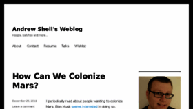 What Andrewshell.org website looked like in 2017 (7 years ago)