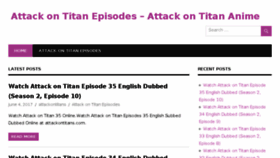 What Attackontitans.com website looked like in 2017 (6 years ago)