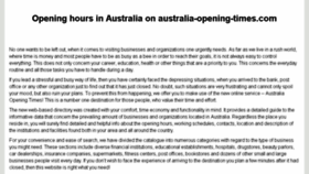 What Australia-opening-times.com website looked like in 2017 (6 years ago)