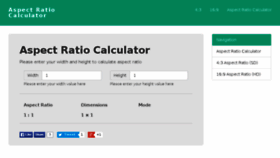 What Aspectratiocalculator.com website looked like in 2017 (8 years ago)
