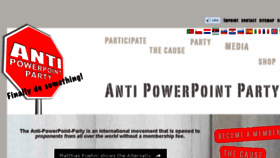 What Anti-powerpoint-party.com website looked like in 2017 (6 years ago)