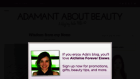 What Adamantaboutbeauty.com website looked like in 2017 (6 years ago)