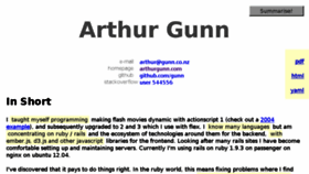 What Arthurgunn.com website looked like in 2017 (6 years ago)