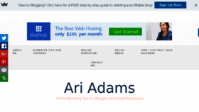 What Ariadams.com website looked like in 2017 (6 years ago)