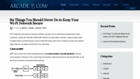What Arcadecow.com website looked like in 2017 (6 years ago)