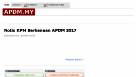 What Apdm.my website looked like in 2017 (6 years ago)