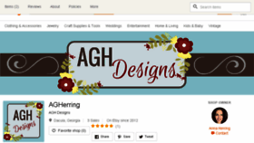 What Aghdesigns.com website looked like in 2017 (6 years ago)