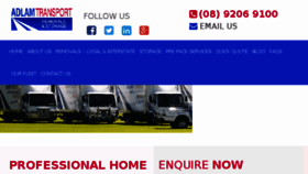 What Adlamtransport.com.au website looked like in 2017 (6 years ago)