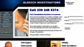 What Aldescoinvestigations.com website looked like in 2017 (6 years ago)