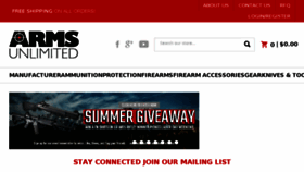 What Armsunlimited.com website looked like in 2017 (7 years ago)