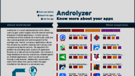 What Androlyzer.com website looked like in 2017 (6 years ago)