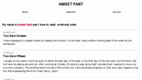 What Aniketpant.com website looked like in 2017 (6 years ago)
