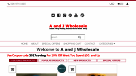 What Aandjwholesale.com website looked like in 2017 (6 years ago)
