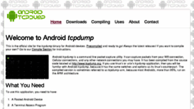 What Androidtcpdump.com website looked like in 2017 (6 years ago)