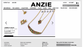 What Anzie.com website looked like in 2017 (6 years ago)