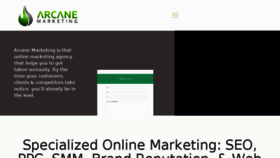 What Arcanemarketing.com website looked like in 2017 (6 years ago)